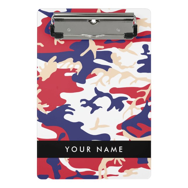 Independence day Camouflage Your name Personalise Mini Clipboard (Front)
