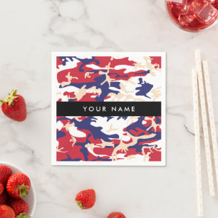 Independence day Camouflage Your name Personalise Napkin