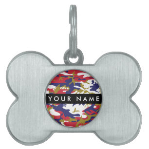 Independence day Camouflage Your name Personalise Pet ID Tag