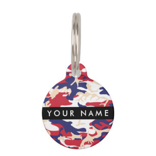 Independence day Camouflage Your name Personalise Pet Tag