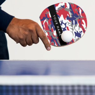 Independence day Camouflage Your name Personalise Ping Pong Paddle