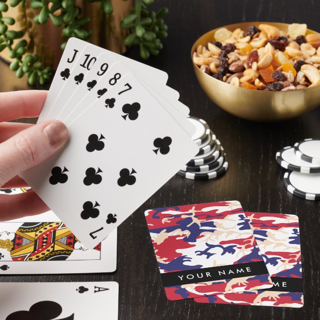 Independence day Camouflage Your name Personalise Playing Cards (In Situ)