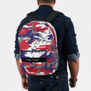Independence day Camouflage Your name Personalise Printed Backpack