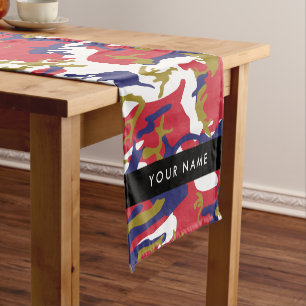 Independence day Camouflage Your name Personalise Short Table Runner