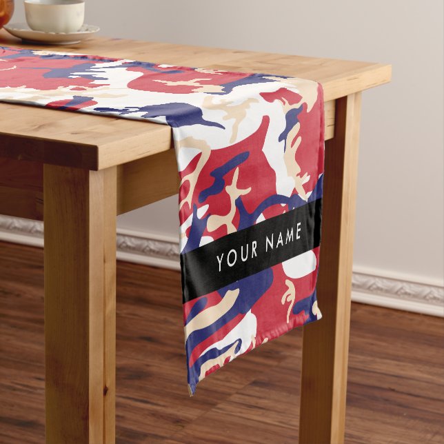 Independence day Camouflage Your name Personalise Short Table Runner (In Situ)