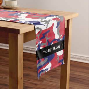 Independence day Camouflage Your name Personalise Short Table Runner