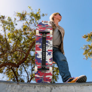Independence day Camouflage Your name Personalise Skateboard