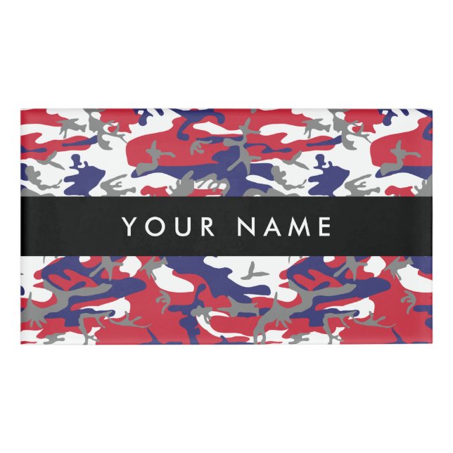 Independence day Camouflage Your name Personalise Tag (Front)