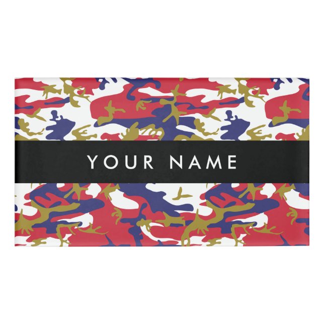 Independence day Camouflage Your name Personalise Tag (Front)