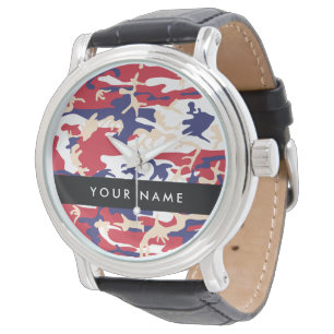 Independence day Camouflage Your name Personalise Watch