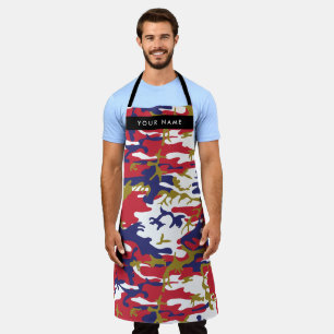 Independence day Camouflage Your name Personalize Apron