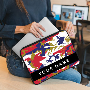 Independence day Camouflage Your name Personalize Laptop Sleeve