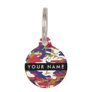 Independence day Camouflage Your name Personalize Pet Tag