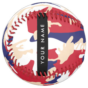 Independence day Camouflage Your name Personalize Softball