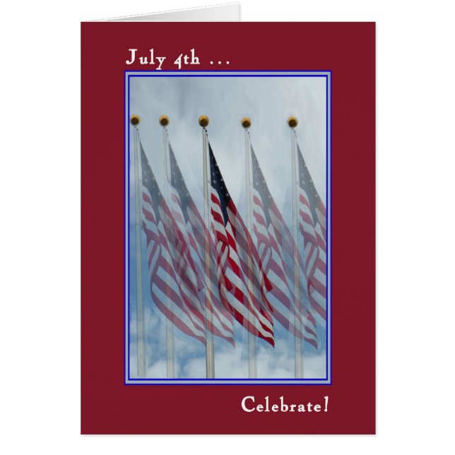 Independence Day Card with Five Flags (Front)