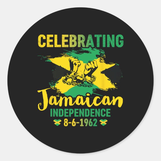 Independence Day Celebration Proud Jamaican 1962  Classic Round Sticker (Front)