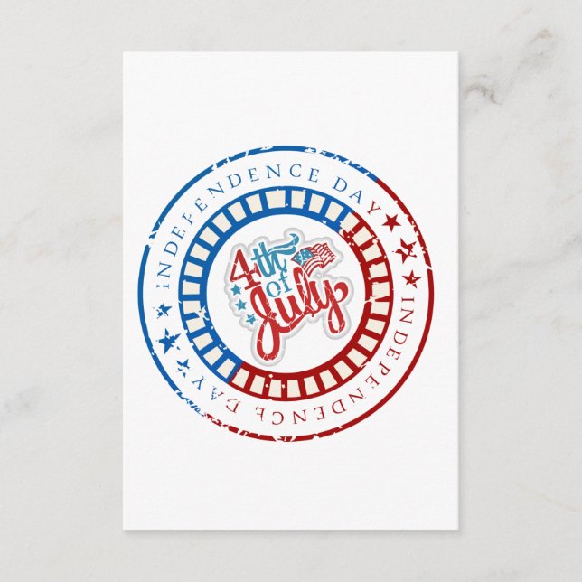 Independence Day circle with 4th of July in middle Enclosure Card (Front)