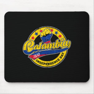 Independence Day Colombia Flag Retro Vintage Style Mouse Mat