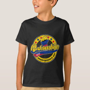 Independence Day Colombia Flag Retro Vintage Style T-Shirt