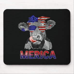 Independence Day Cow Merica 4th Of July Cows Lover Mouse Mat