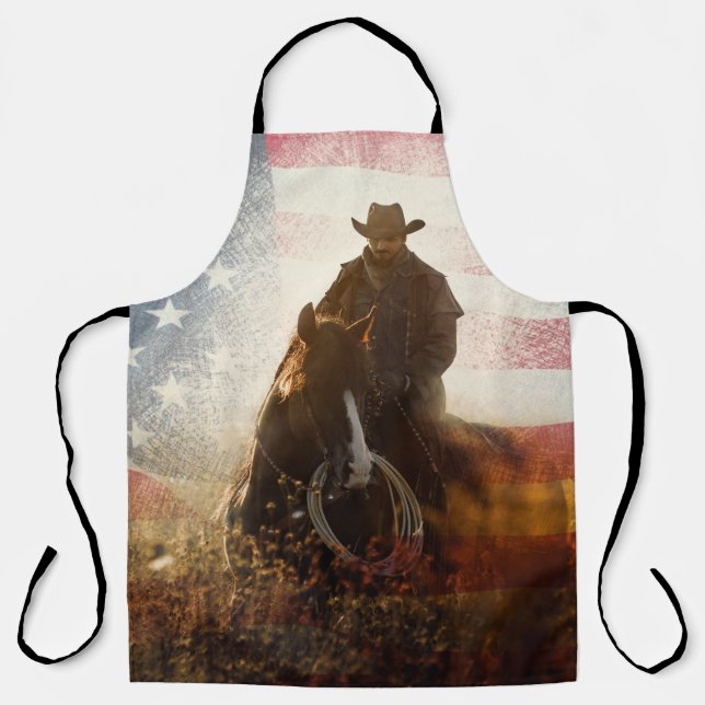 Independence Day cowboy image. Apron (Front)