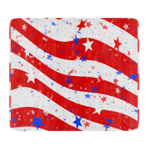 Independence Day Curved Stars and Stripes Cutting Board