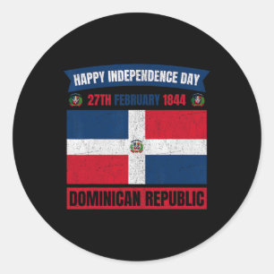 Independence Day Dominican Republic Celebration 5  Classic Round Sticker