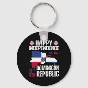 Independence Day Dominican Republic Flag And Map Key Ring