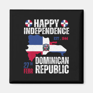 Independence Day Dominican Republic Flag And Map Magnet