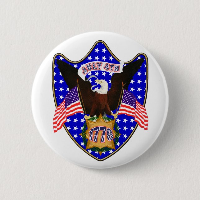 Independence Day Eagle 6 Cm Round Badge (Front)