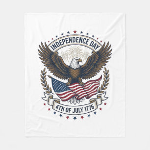Independence Day Eagle Flag Vintage Shirt Design_1 Fleece Blanket