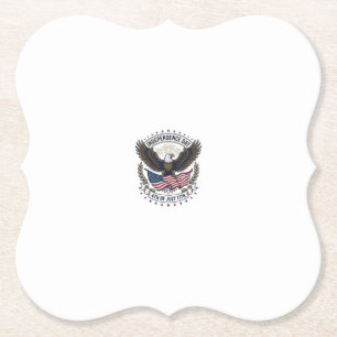 Independence Day Eagle Flag Vintage Shirt Design_1 Paper Coaster