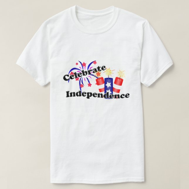 Independence Day Firecrackers T-Shirt (Design Front)