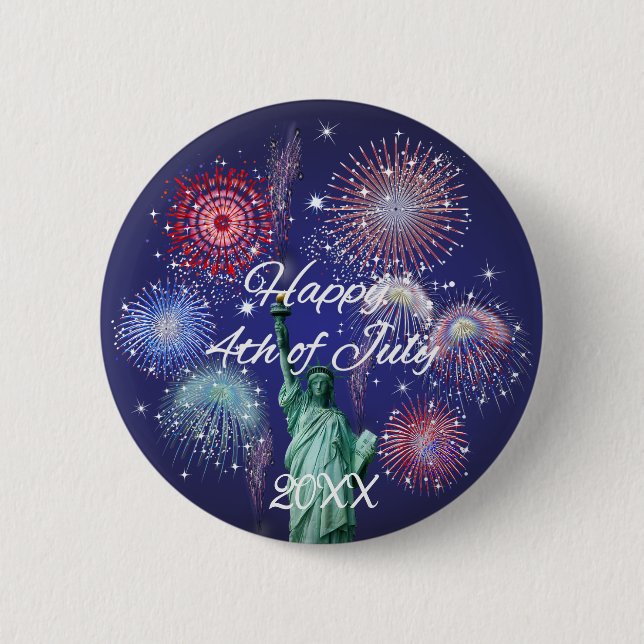Independence Day Fireworks 6 Cm Round Badge (Front)