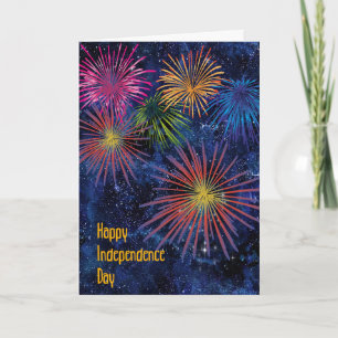 Independence Day Fireworks on Dark Sky Card