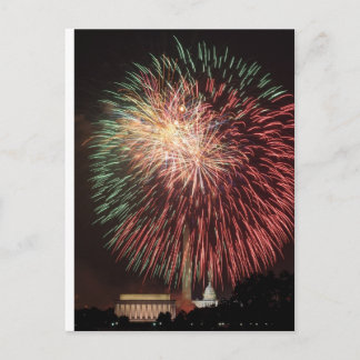 Independence Day Fireworks over Washington DC Postcard