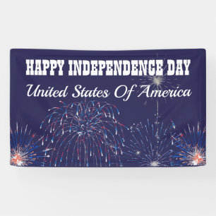 Independence Day Fireworks Personalised Banner
