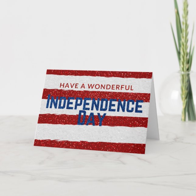 Independence Day Glitter Card (Front)