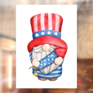 Independence Day Gnome Window Cling