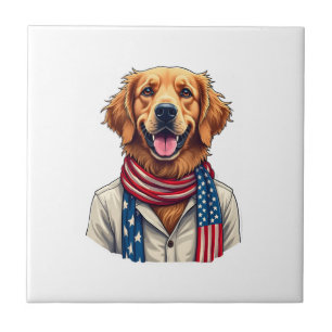 Independence Day Golden Retriever Vintage Shirt 2 Tile