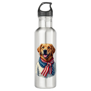 Independence Day Golden Retriever Vintage Shirt 3 710 Ml Water Bottle