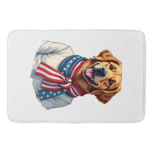 Independence Day Golden Retriever Vintage Shirt 3 Bath Mat