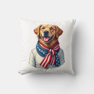 Independence Day Golden Retriever Vintage Shirt 3 Cushion
