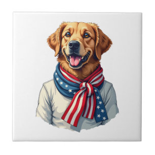 Independence Day Golden Retriever Vintage Shirt 3 Tile