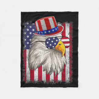 Independence Day Happy 4th Of July Design Vintage  Fleece Blanket
