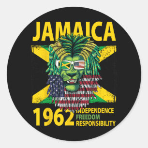 Independence Day Idea For Kids & Jamaican Flag Classic Round Sticker