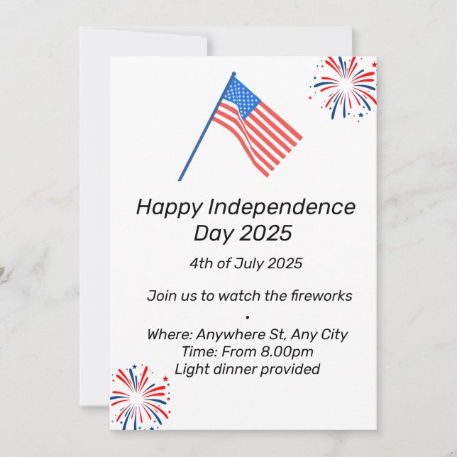 Independence day invitation (Front)