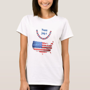 Independence Day July 4 American Flag USA Country T-Shirt