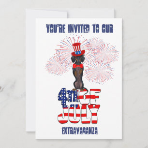 Independence Day July 4 Dachshund Party Invitation