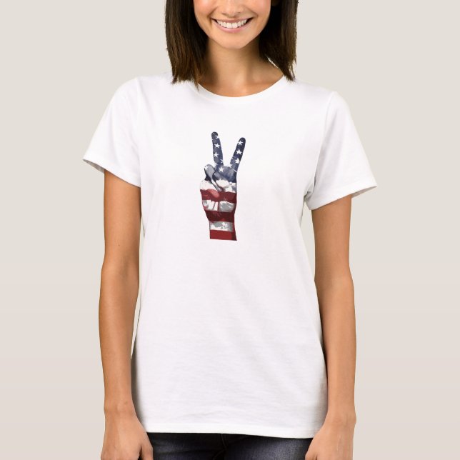 Independence Day July 4th Peace Sign TShirt (Front)